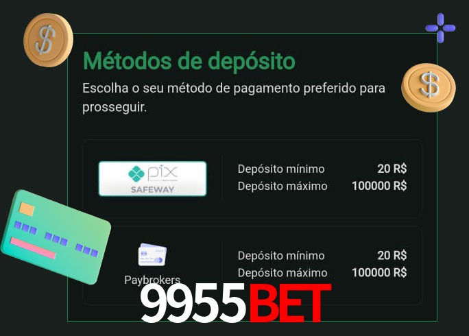 O cassino 9955Bet oferece uma grande variedade de métodos de pagamento